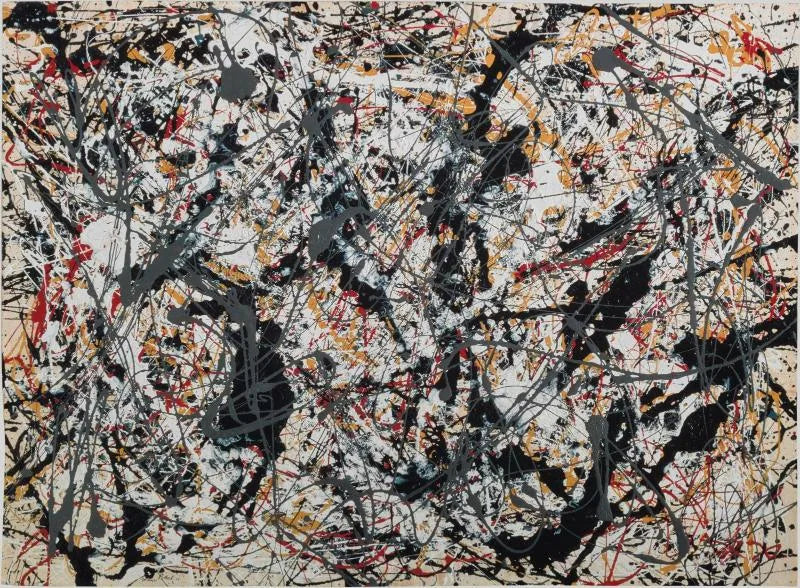 Peinture (Argent sur noir, blanc, jaune et rouge) - Jackson Pollock image 1 reproduction réalisée par Alpha Reproduction