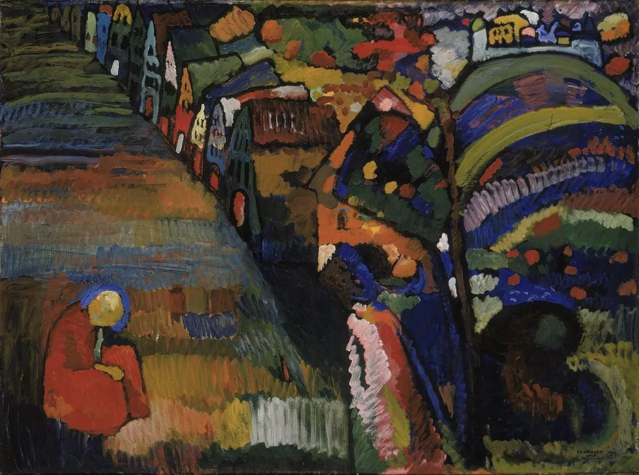 Peinture avec maisons - Vassily Kandinsky image 1 reproduction artisanale de tableau