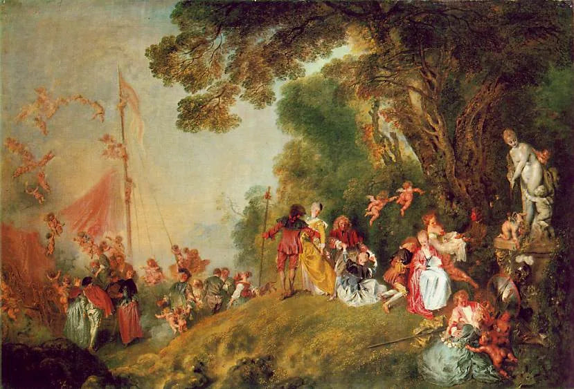 Pèlerinage à l'île de Cythère - Antoine Watteau image 1 reproduction artisanale de tableau