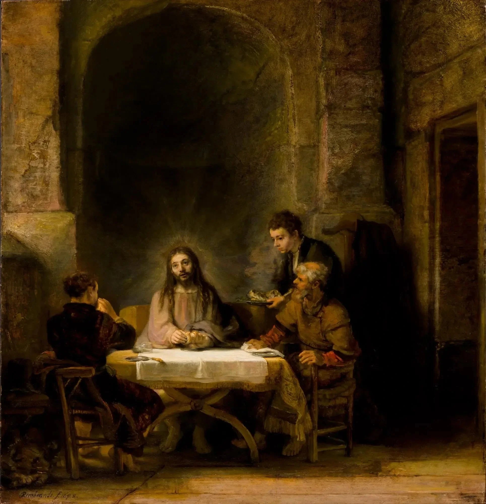 Les Pèlerins d’Emmaüs — Rembrandt, 1648, musée du Louvre