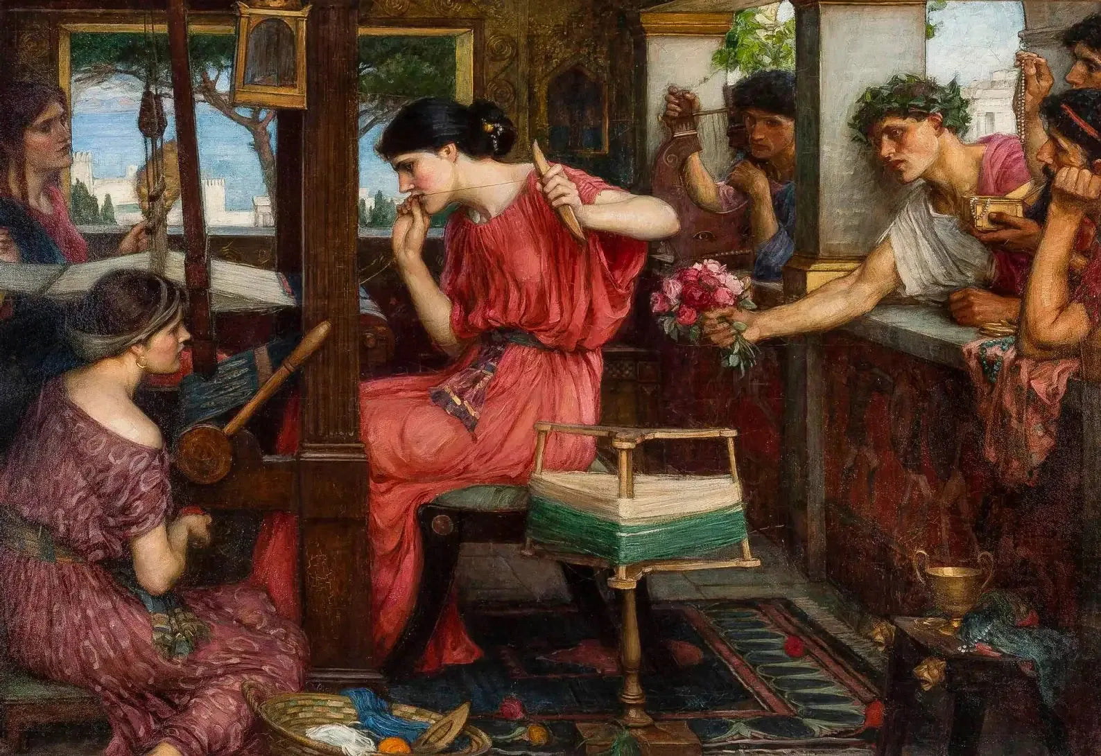 Pénélope et les prétendants - John William Waterhouse image 1 reproduction artisanale de tableau