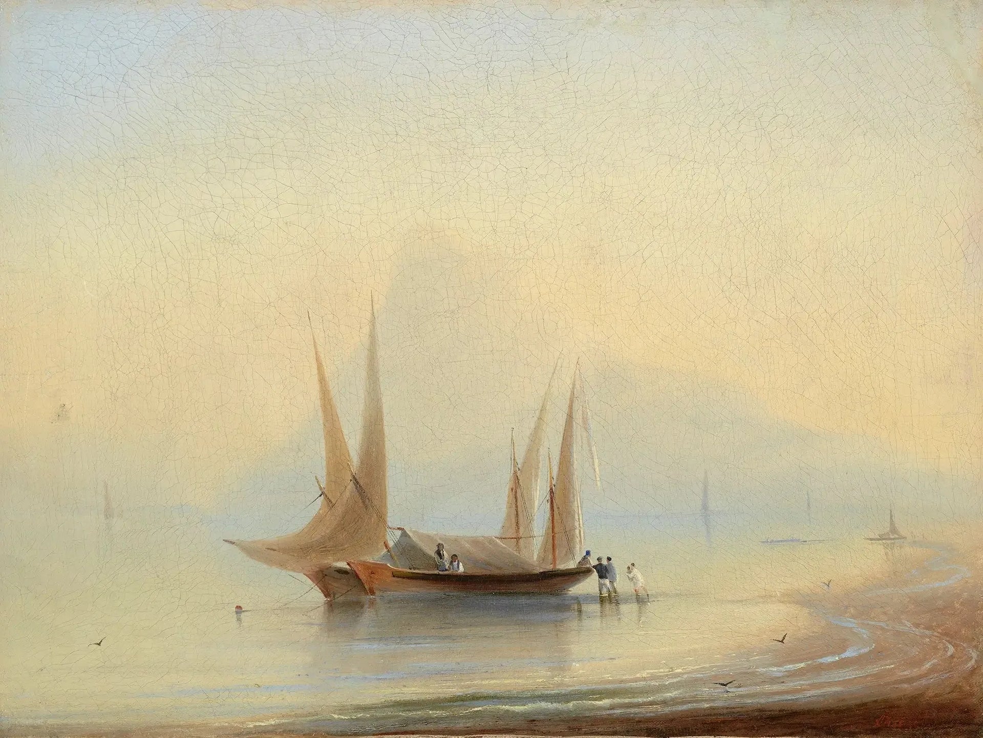 Péniche au bord de la mer - Ivan Aïvazovski image 1 copie peinte à la main à l’huile