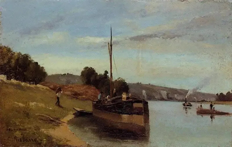 Péniches à La Roche-Guyon Argenteuil, Fête foraine - Camille Pissarro