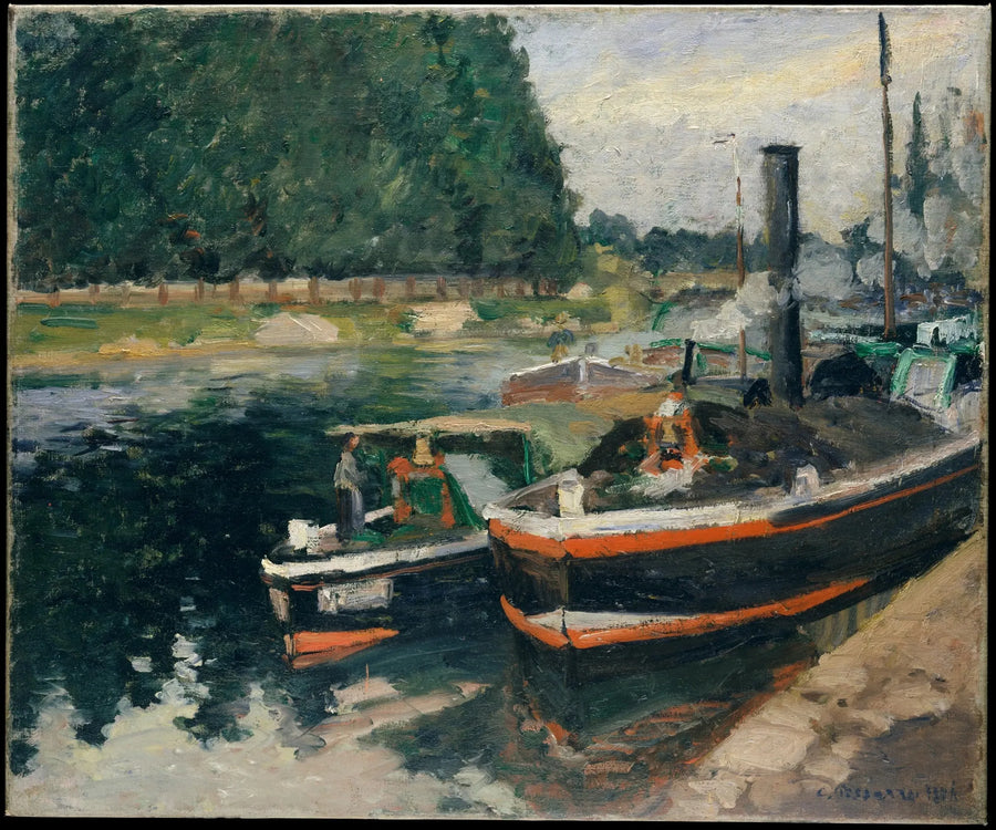 Péniches à Pontoise - Camille Pissarro