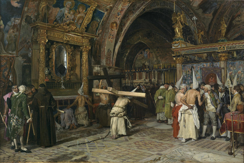 Pénitents dans la basilique inférieure d'Assise - José Jiménez Aranda