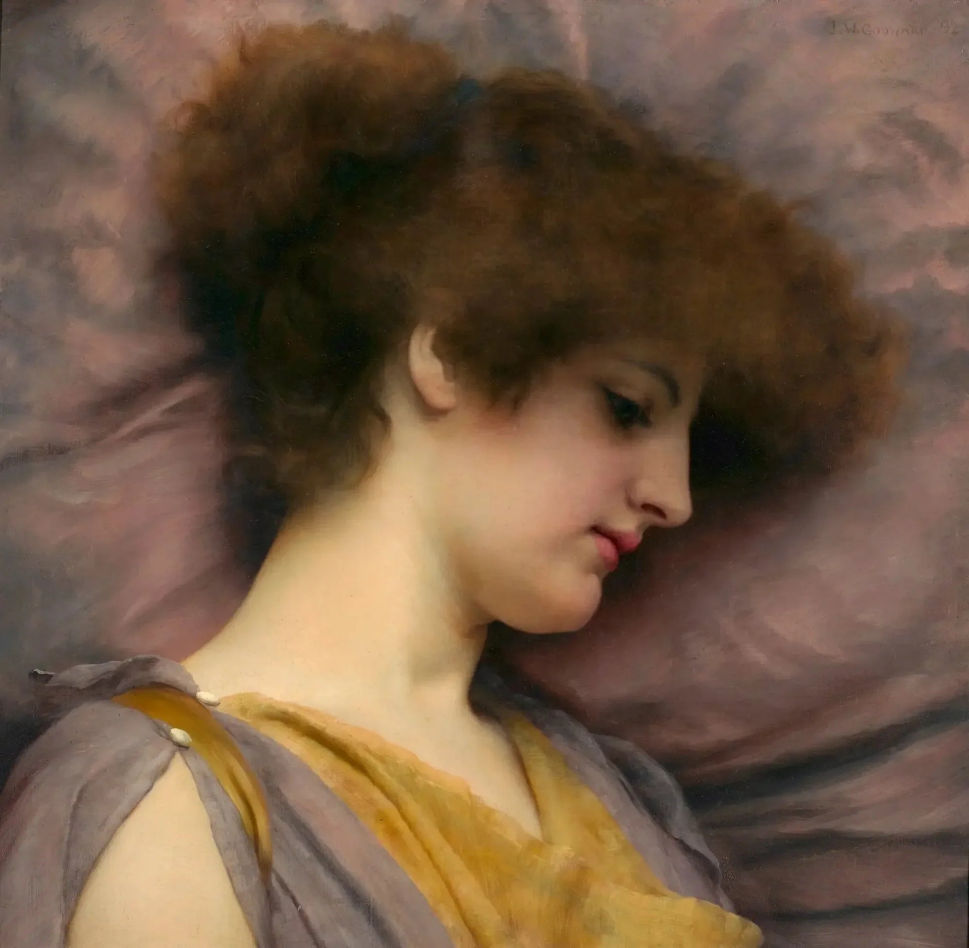 Pensées lointaines (Rose Pettigrew) - John William Godward image 1 reproduction artisanale de tableau