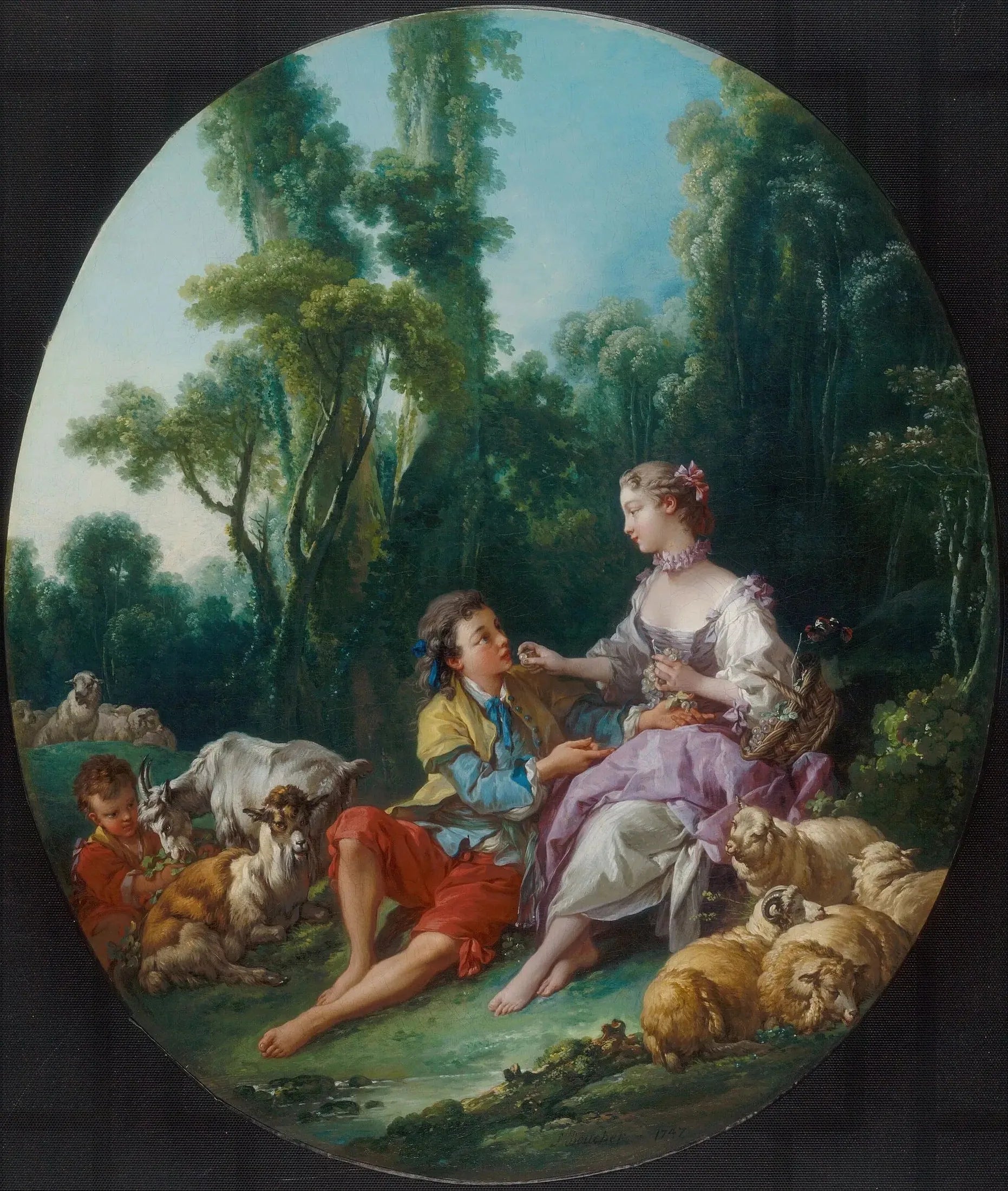 Pensent-ils au raisin ? - François Boucher image 1 copie de tableau peinte à la main