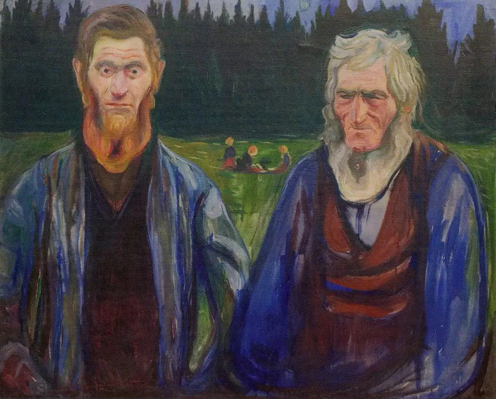 Père et Fils - Edvard Munch image 1 copie peinte à la main à l’huile