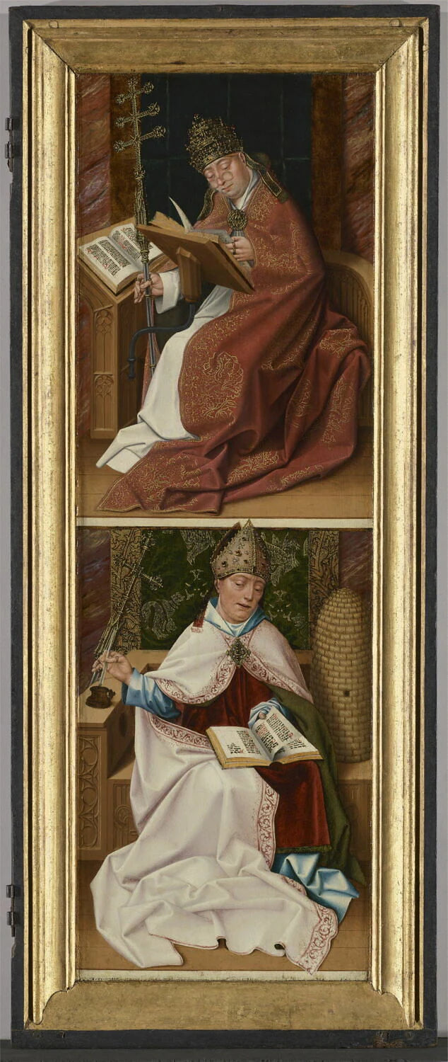 Pères de l'Église : saint Grégoire (en haut) et saint Ambroise (en bas) - Artiste inconnu