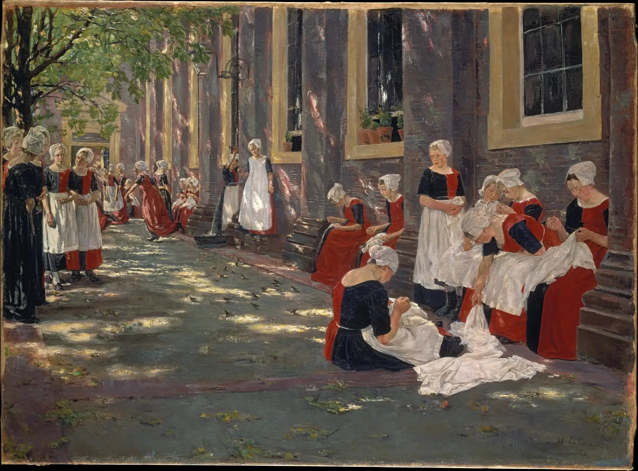 Période gratuite à l'orphelinat d'Amsterdam - Max Liebermann image 1 reproduction d’œuvre d’art à l’huile