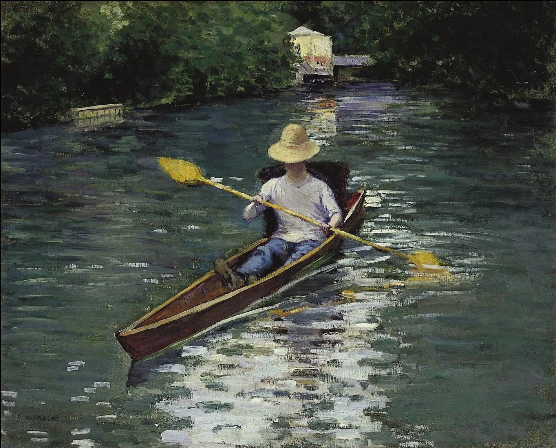 Périssoire sur l'Yerres - Gustave Caillebotte image 1 reproduction artisanale de tableau
