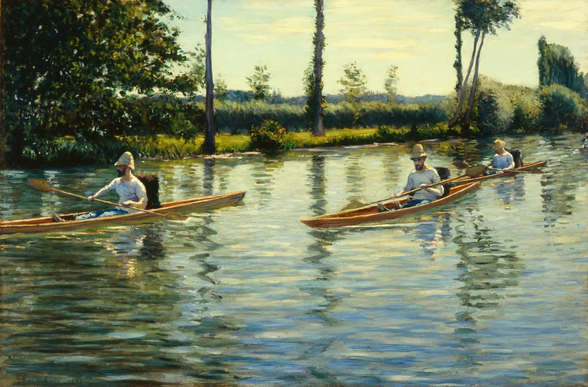 Périssoires sur l'Yerres - Gustave Caillebotte image 1 tableau peint à l’huile sur toile