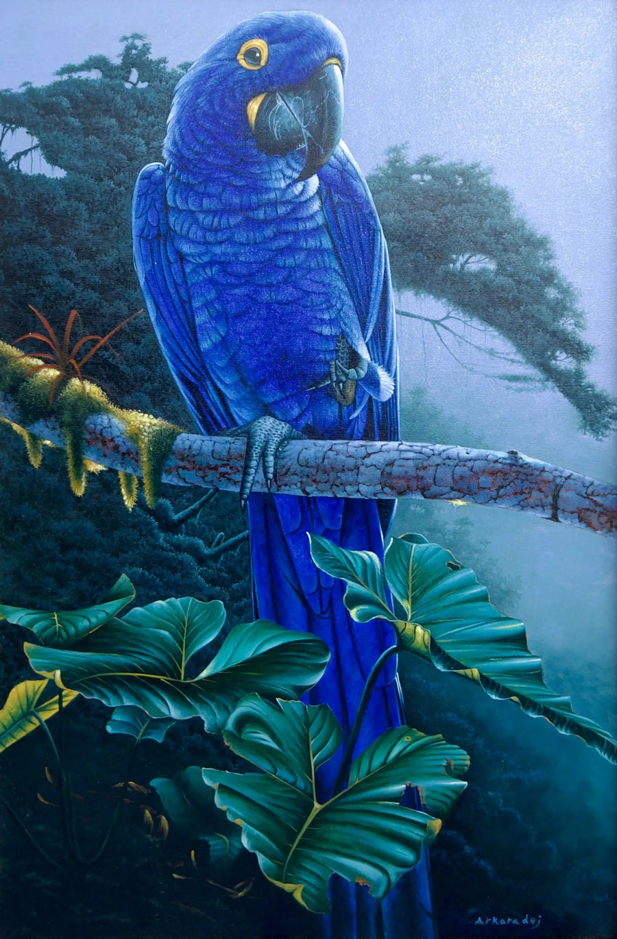 Perroquet Bleu dans la Jungle | 60 x 90 cm