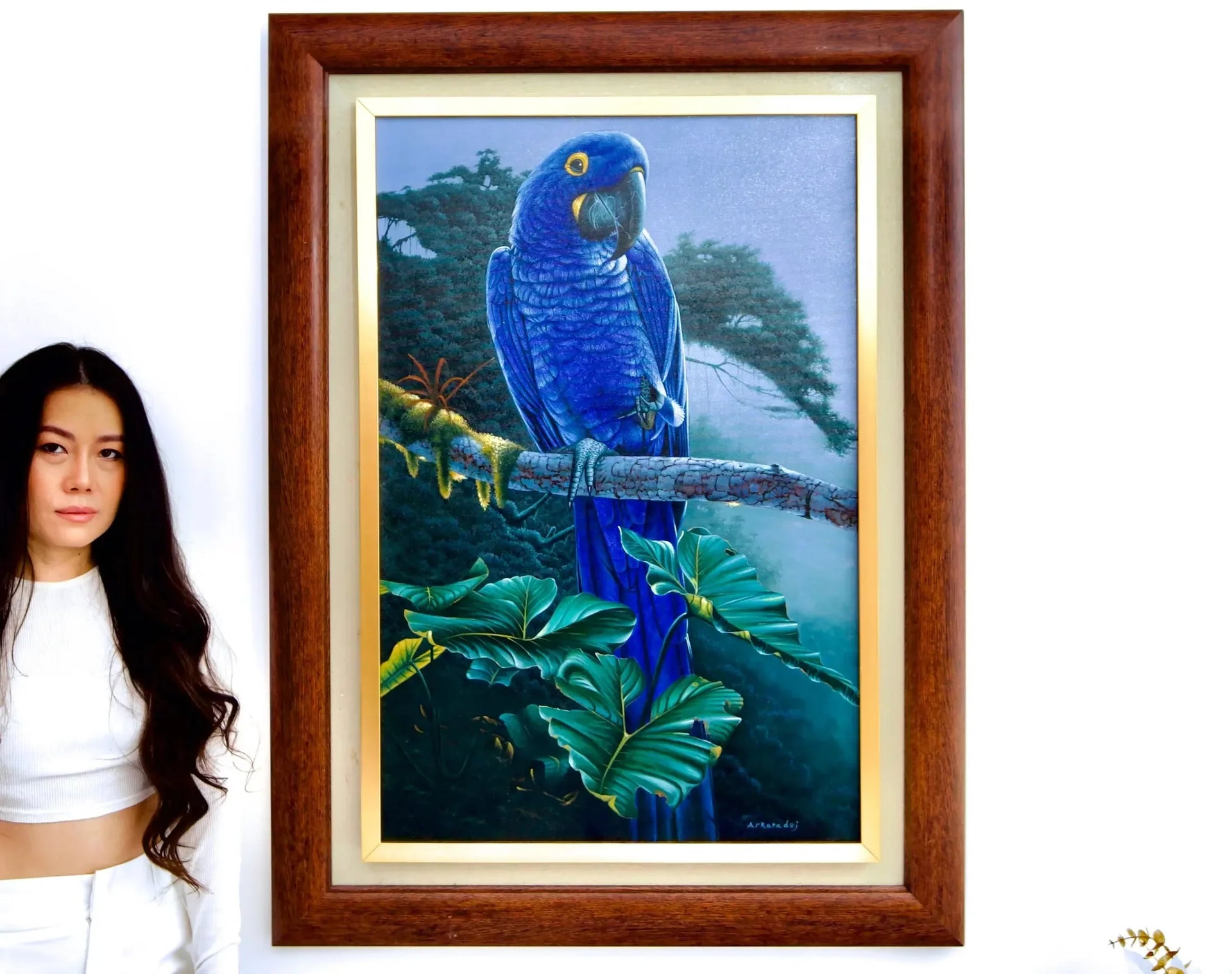 Perroquet Bleu dans la Jungle | 60 x 90 cm image 2 reproduction réalisée par Alpha Reproduction