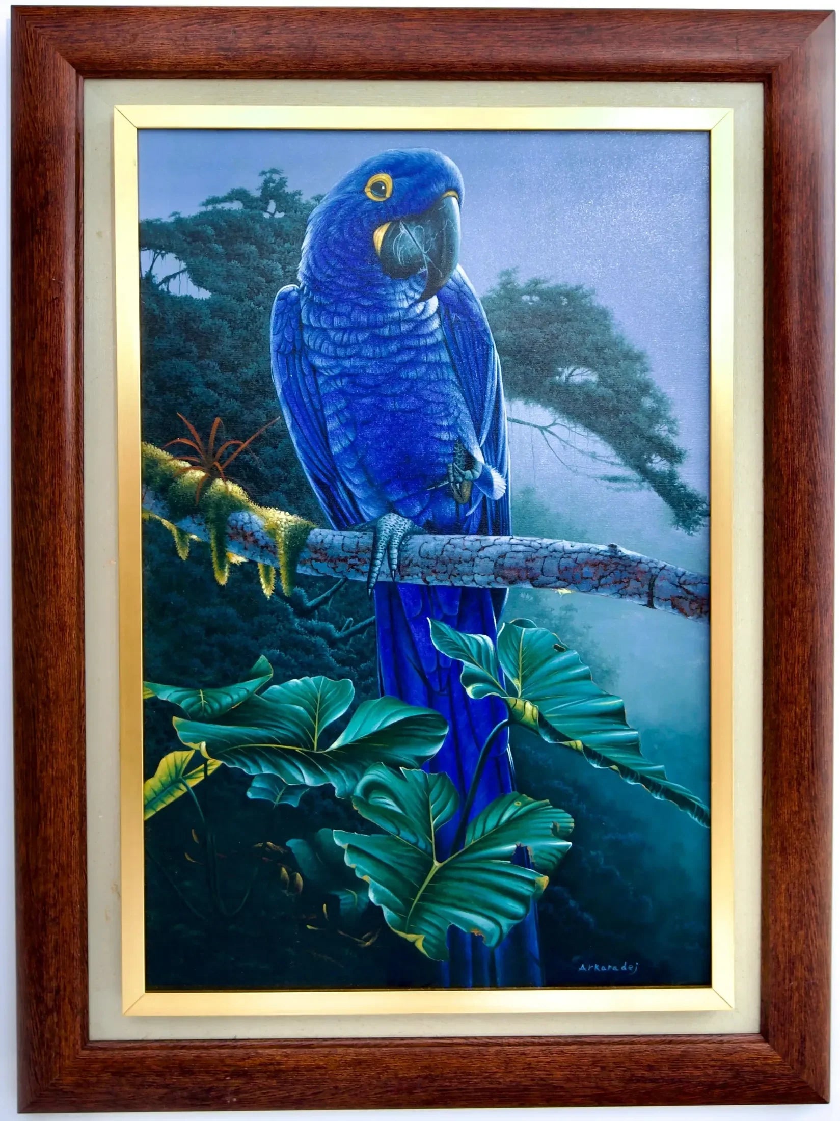 Perroquet Bleu dans la Jungle | 60 x 90 cm image 4 copie de tableau peinte à la main