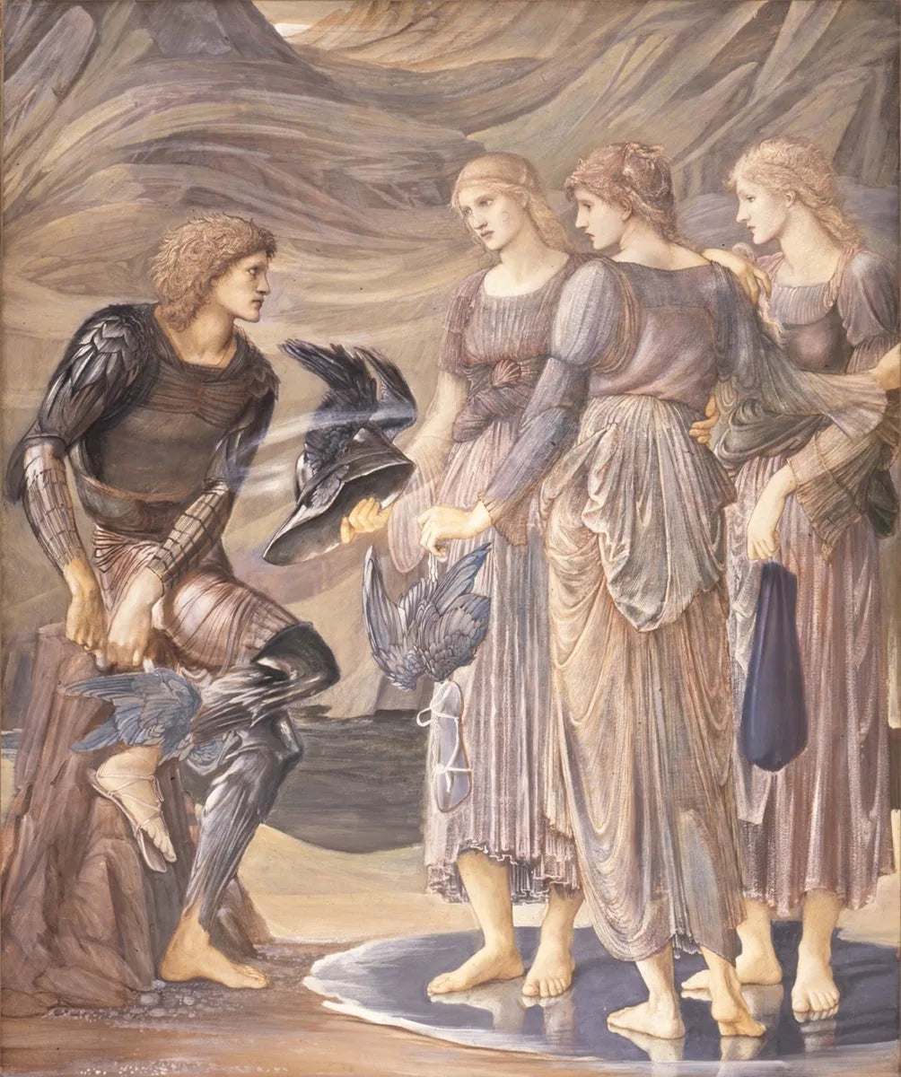Persée et les nymphes de la mer (L'armement de Persée) - Edward Burne-Jones image 1 tableau peint à l’huile sur toile