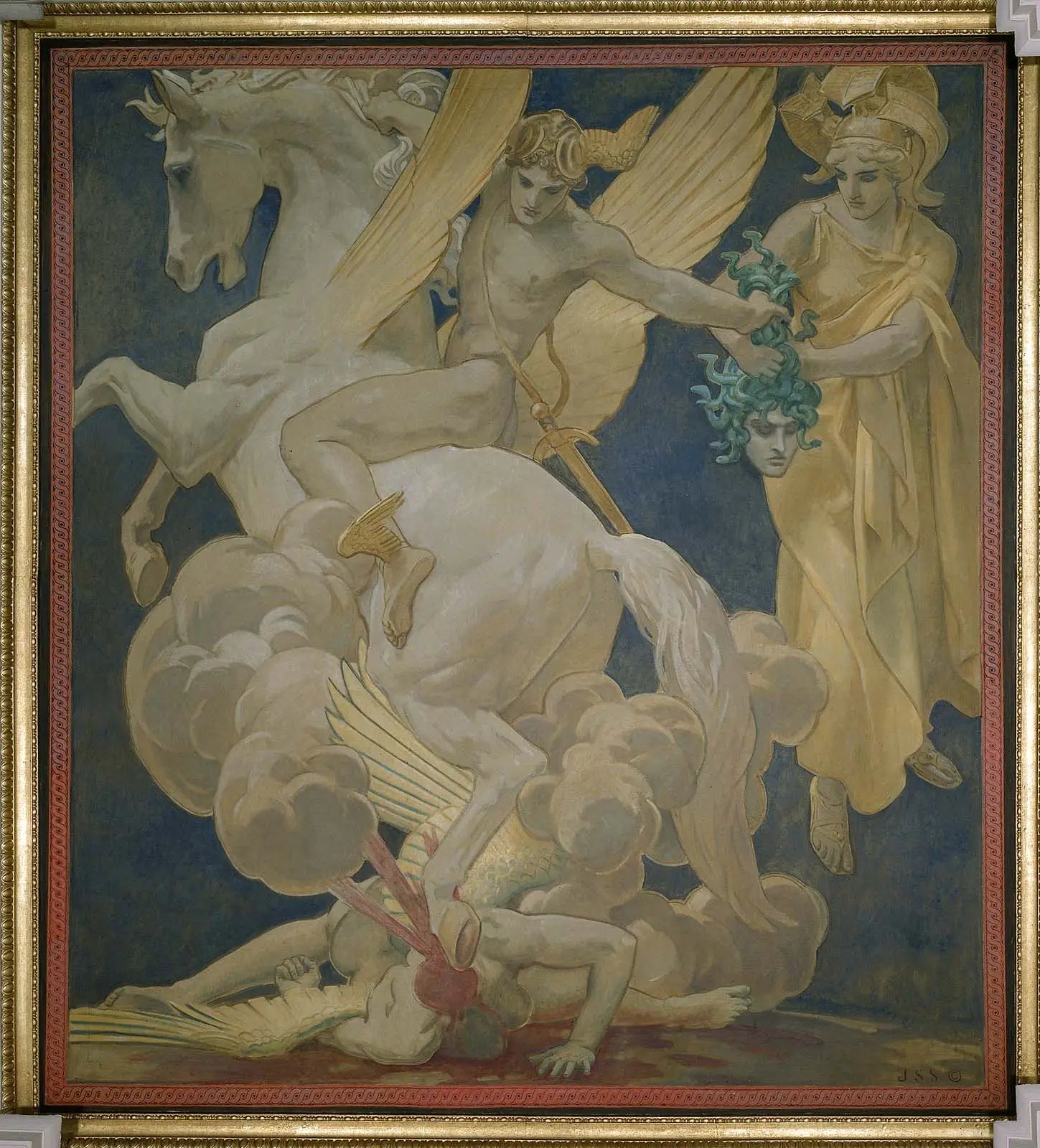 Persée sur Pégase tuant Méduse - John Singer Sargent image 1 copie de tableau peinte à la main
