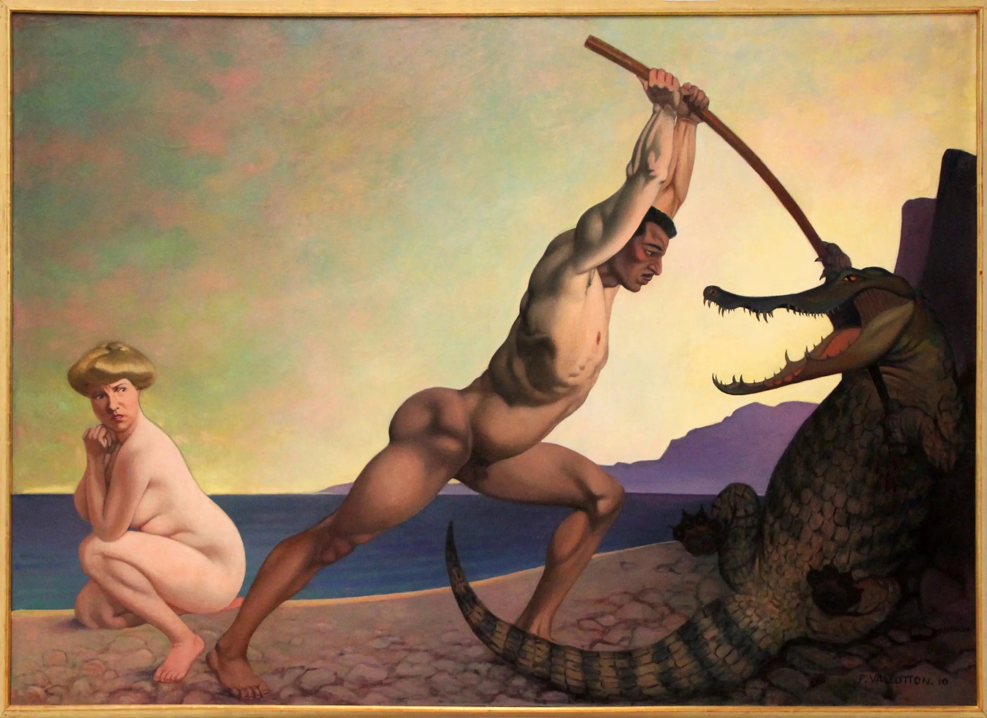 Persée tuant le dragon - Félix Vallotton image 1 reproduction artisanale de tableau
