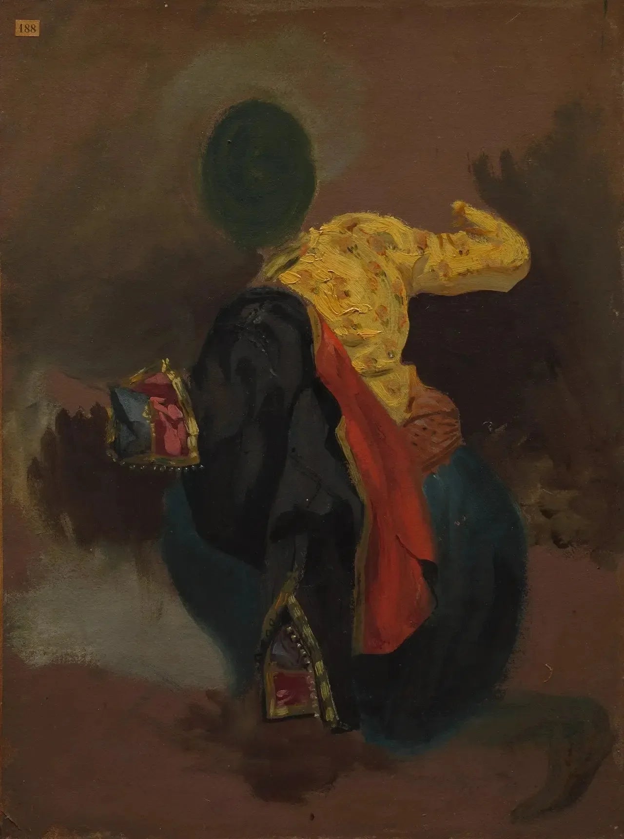 Personnage en costume turc - Eugène Delacroix image 1 reproduction d’œuvre d’art à l’huile