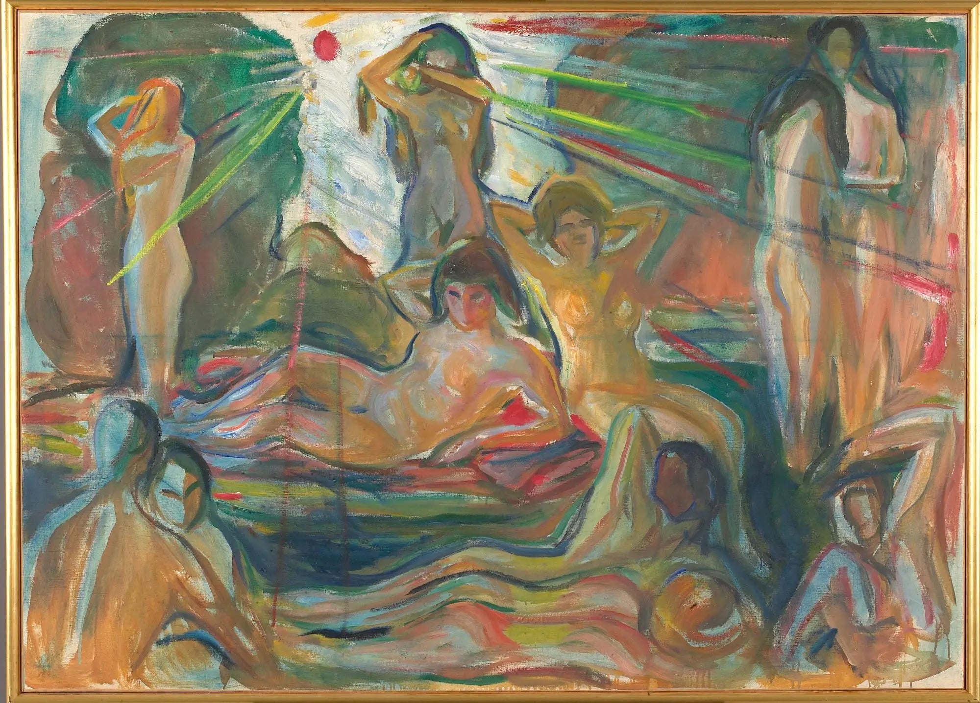 Personnages nus et Soleil - Edvard Munch image 1 reproduction de peinture à l’huile