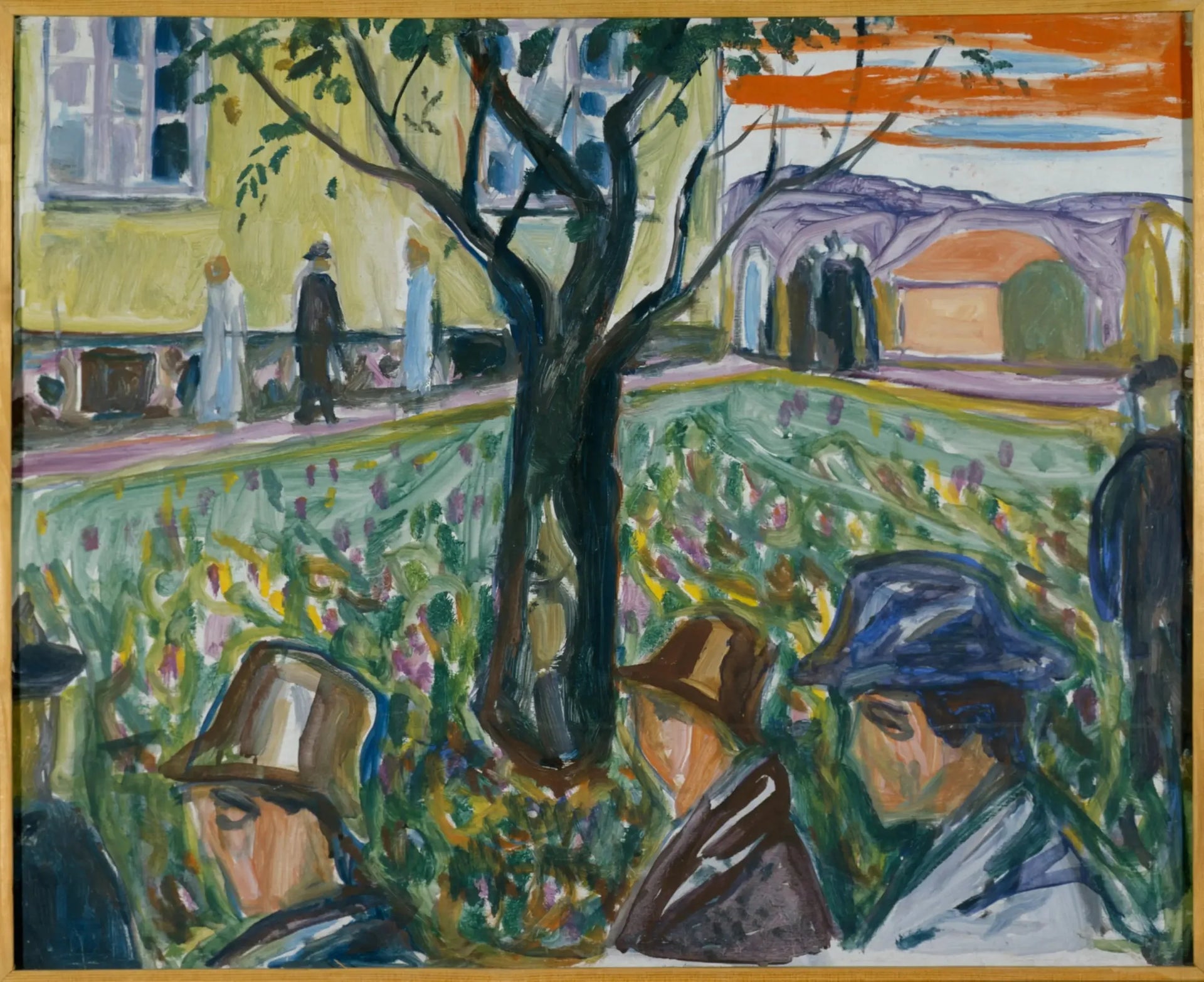 Personnes déambulant au jardin - Edvard Munch image 1 copie peinte à la main à l’huile