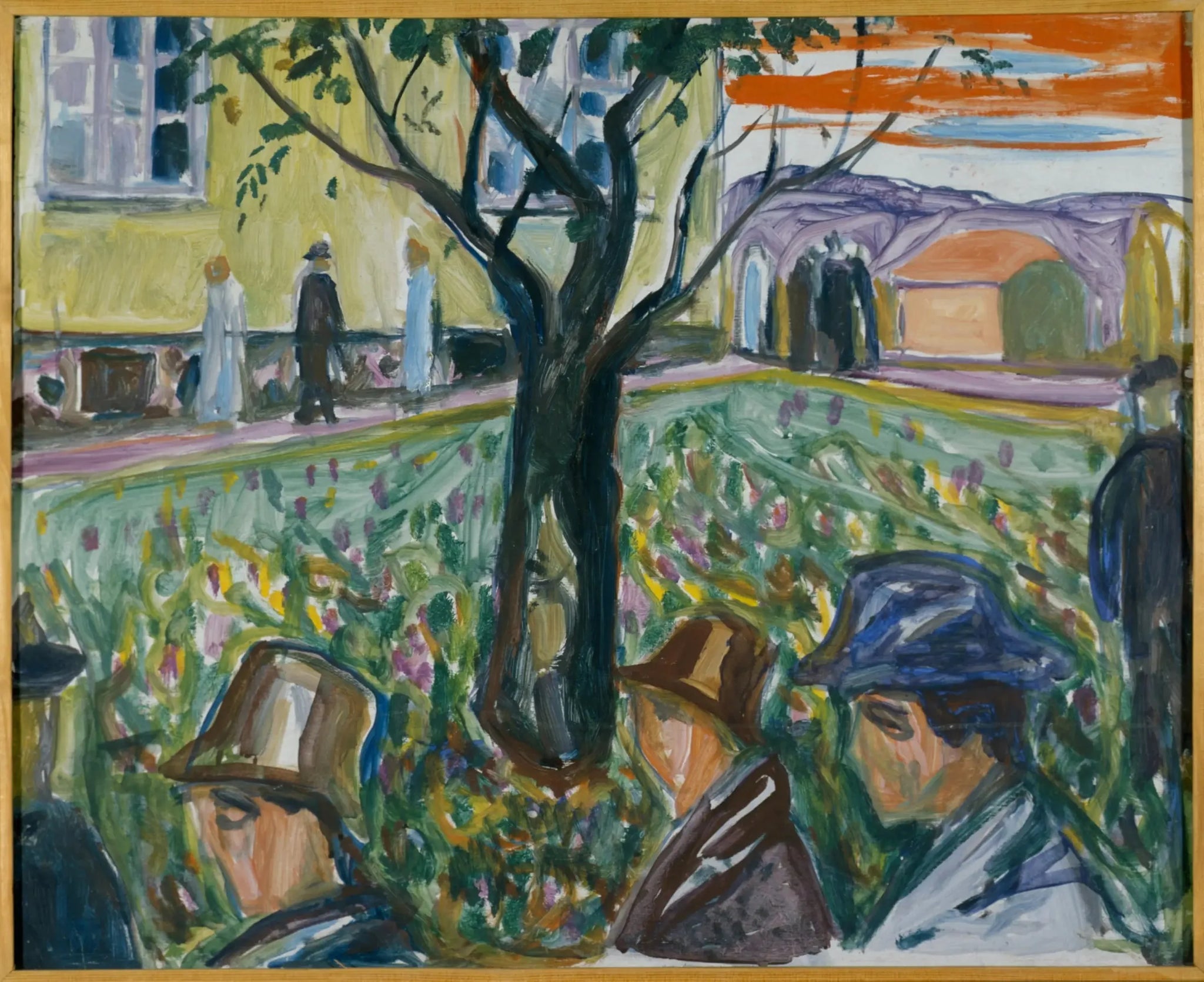 Personnes déambulant au jardin - Edvard Munch image 1 copie peinte à la main à l’huile
