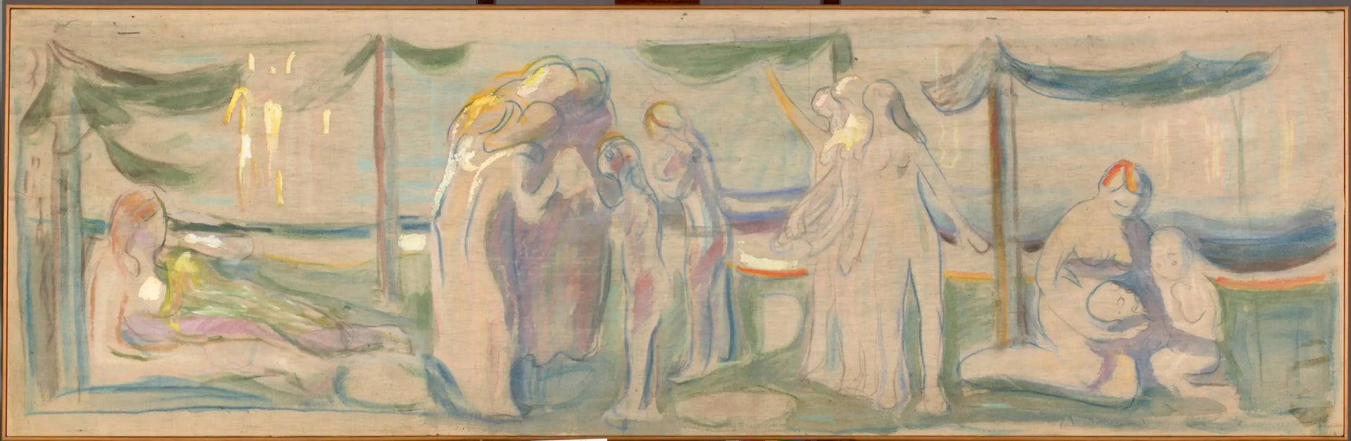 Personnes nues sur la plage - Edvard Munch image 1 tableau peint à l’huile sur toile
