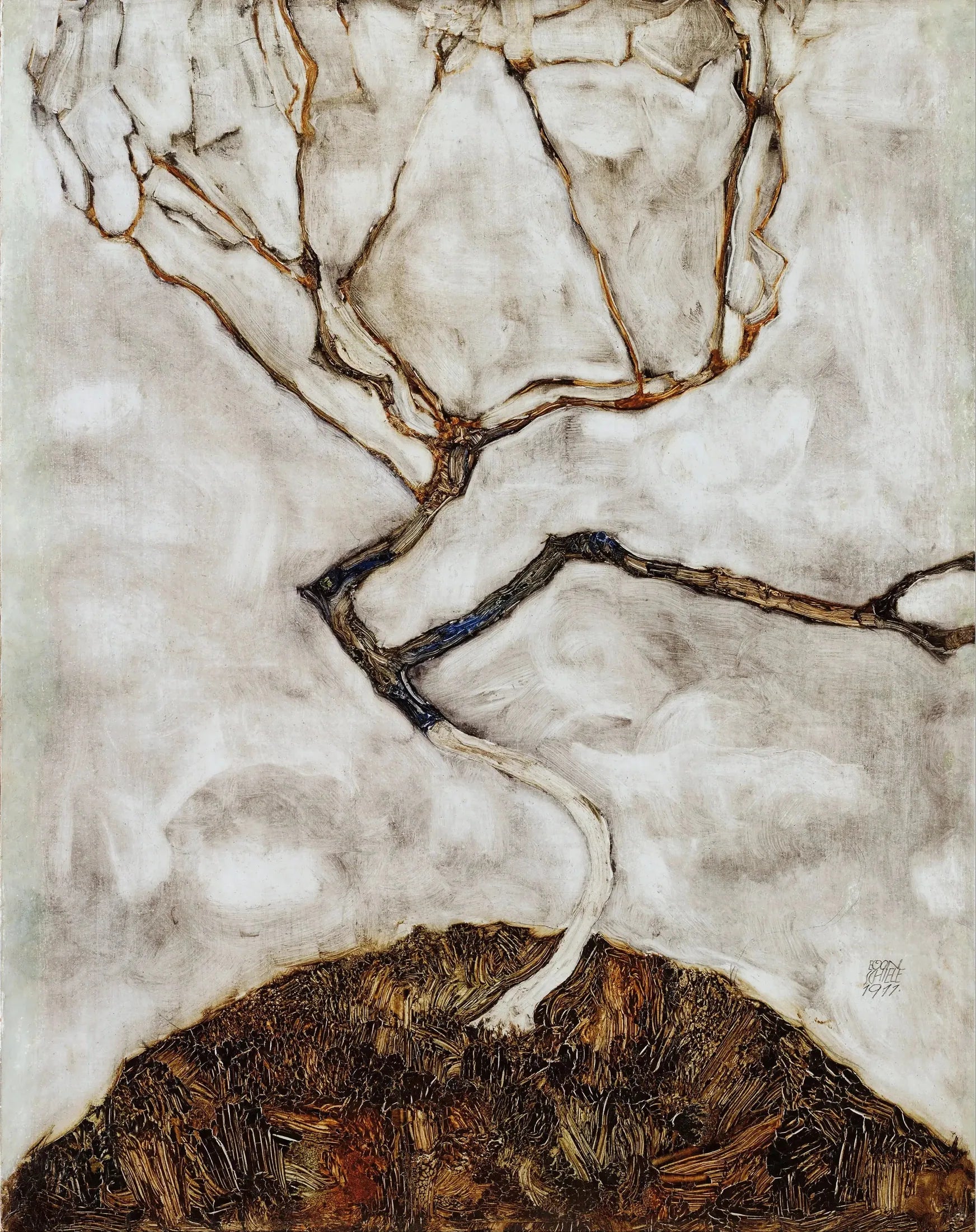 Petit arbre à la fin de l'automne - Egon Schiele image 1 tableau peint à l’huile sur toile