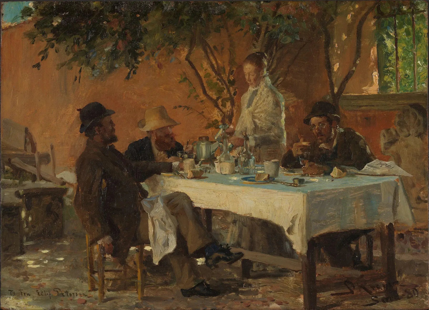 Petit-déjeuner à Sora - Peder Severin Krøyer image 1 reproduction artisanale de tableau