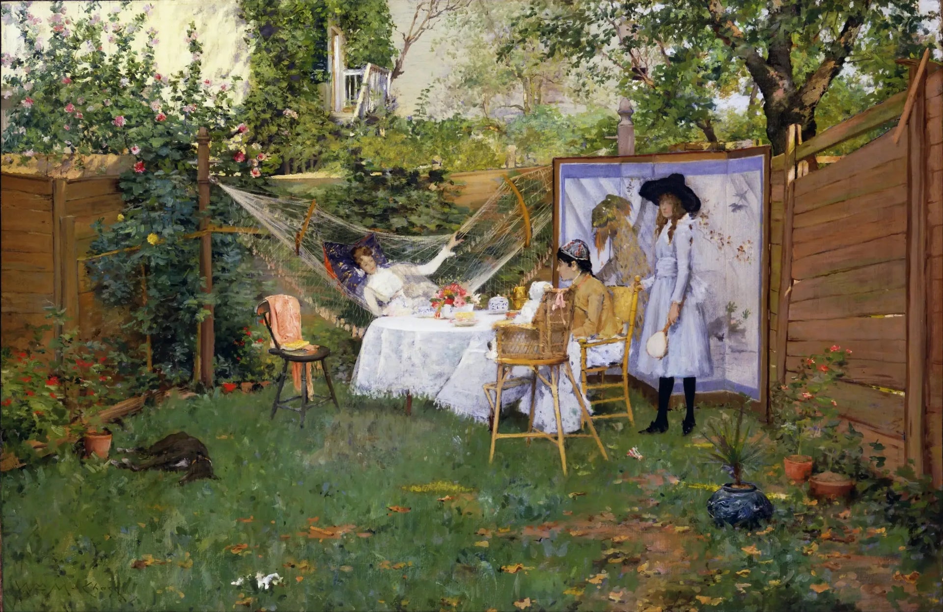Petit-déjeuner en plein air - William Merritt Chase image 1 reproduction de peinture à l’huile