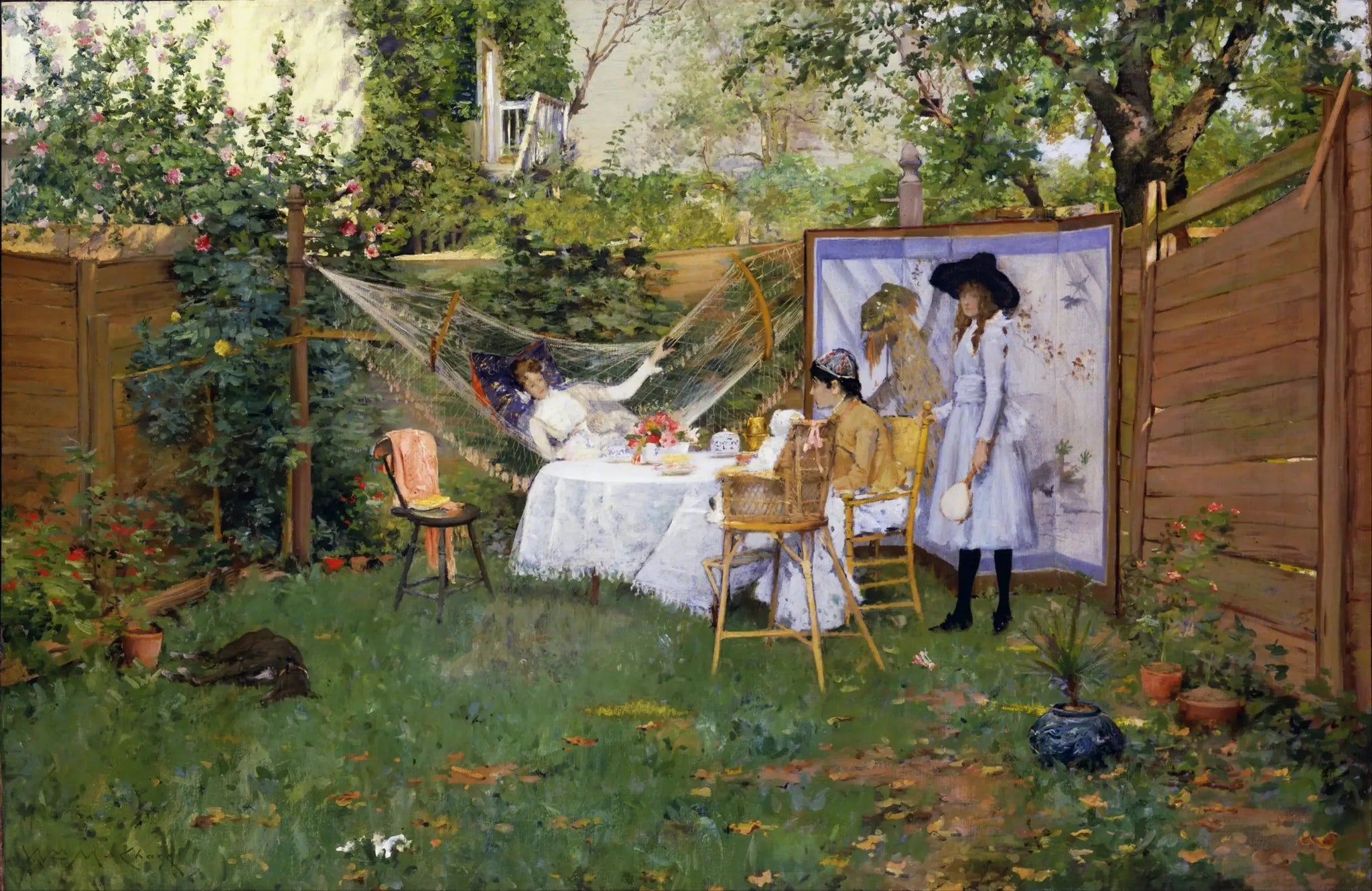 Petit-déjeuner en plein air - William Merritt Chase image 1 reproduction de peinture à l’huile