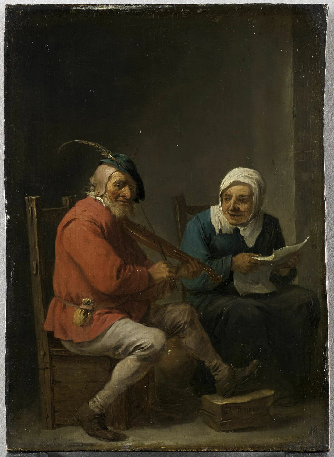 Petit Duo: joueur de pochette et chanteuse - David II Teniers