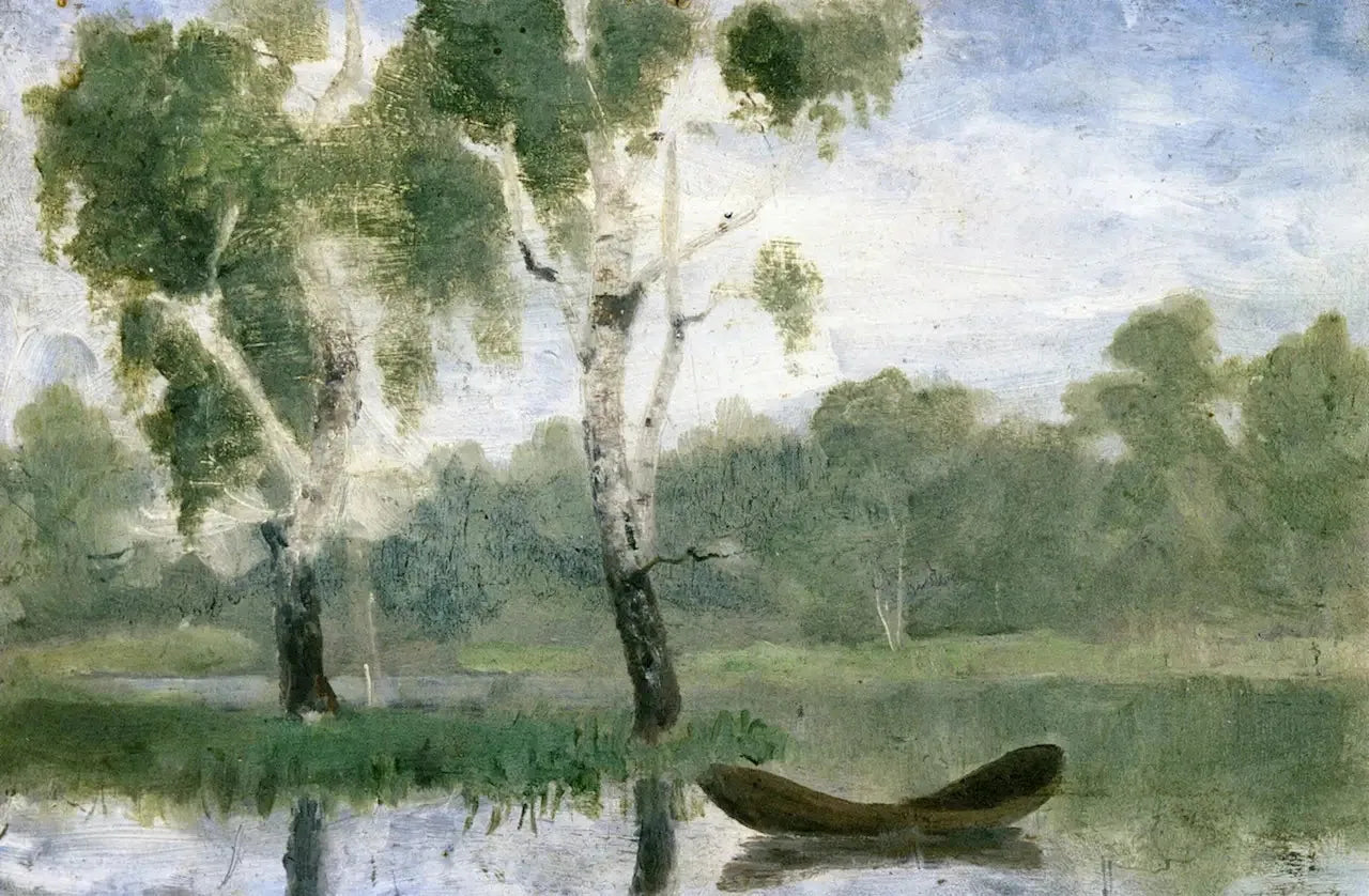 Petit Lac avec bateau - Edvard Munch image 1 tableau peint à l’huile sur toile