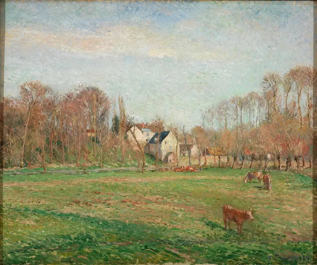 Petit-Moulin et prairie à Osny - Camille Pissarro image 1 reproduction artisanale de tableau