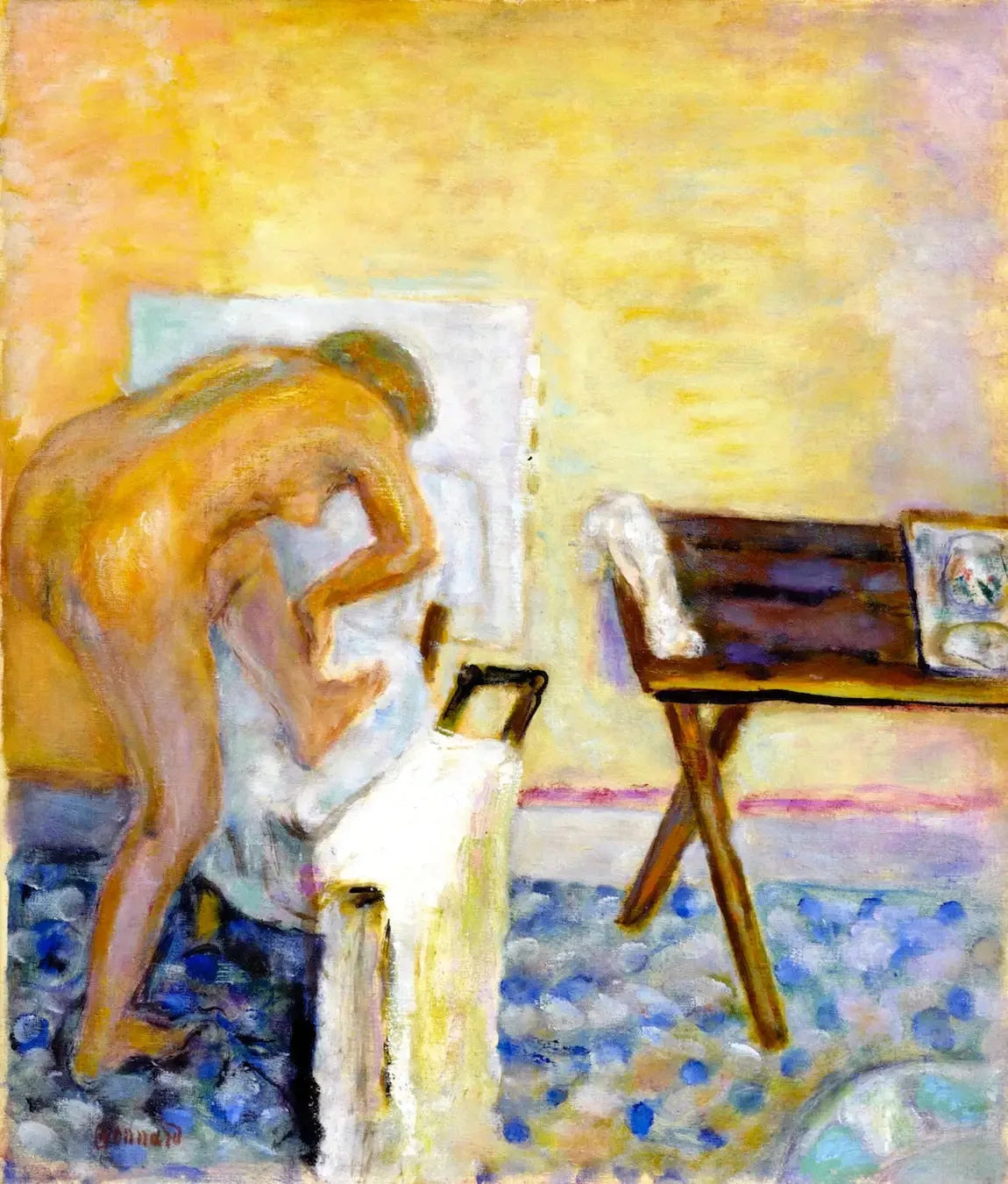 Petit nu penché en avant - Pierre Bonnard image 1 tableau peint à l’huile sur toile