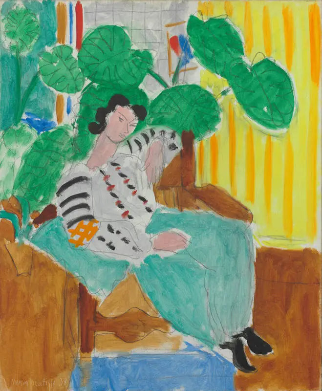 Petite Blouse roumaine au feuillage - Henri Matisse image 1 copie peinte à la main à l’huile