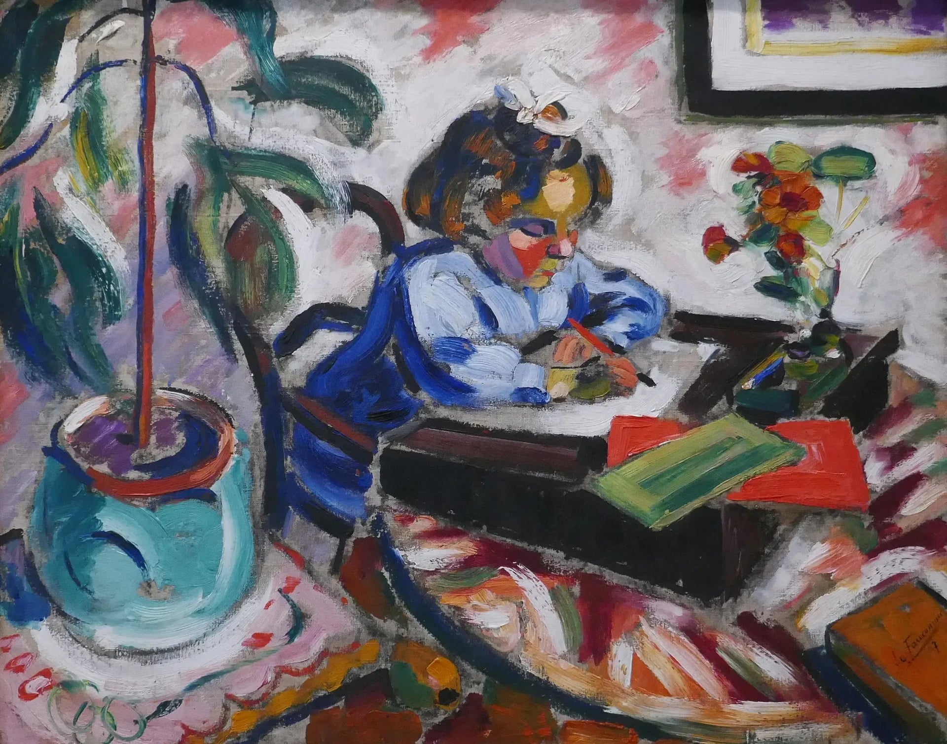 Petite écolière - Henri Le Fauconnier image 1 copie peinte à la main à l’huile