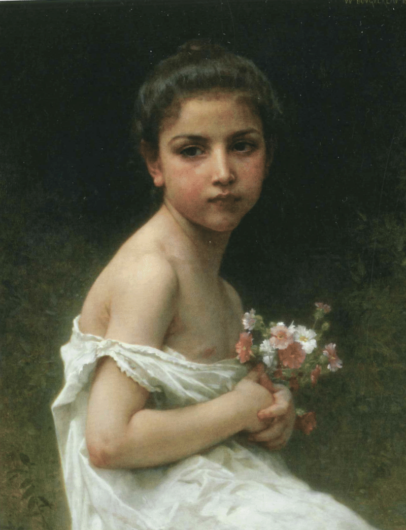 Petite fille au bouquet (1896) - Bouguereau