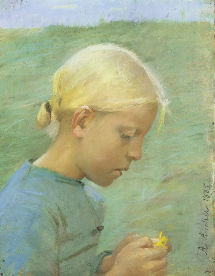 Petite fille avec une fleur - Anna Ancher