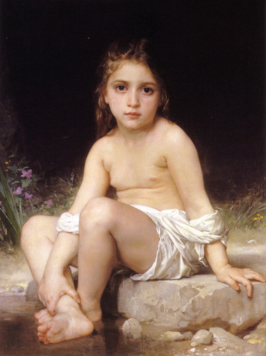 Petite fille assise au bord de l’eau (1886) - Bouguereau