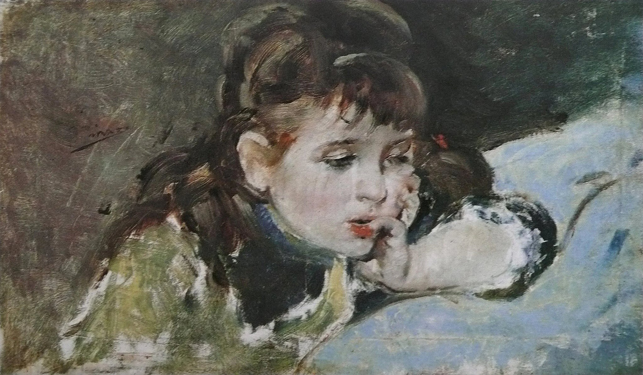Petite fille lisant - Ignasi Pinazo i Camarlench