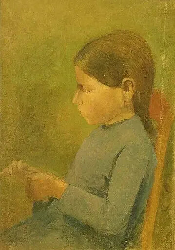 Petite fille tricotant - Odilon Redon image 1 reproduction d’œuvre d’art à l’huile