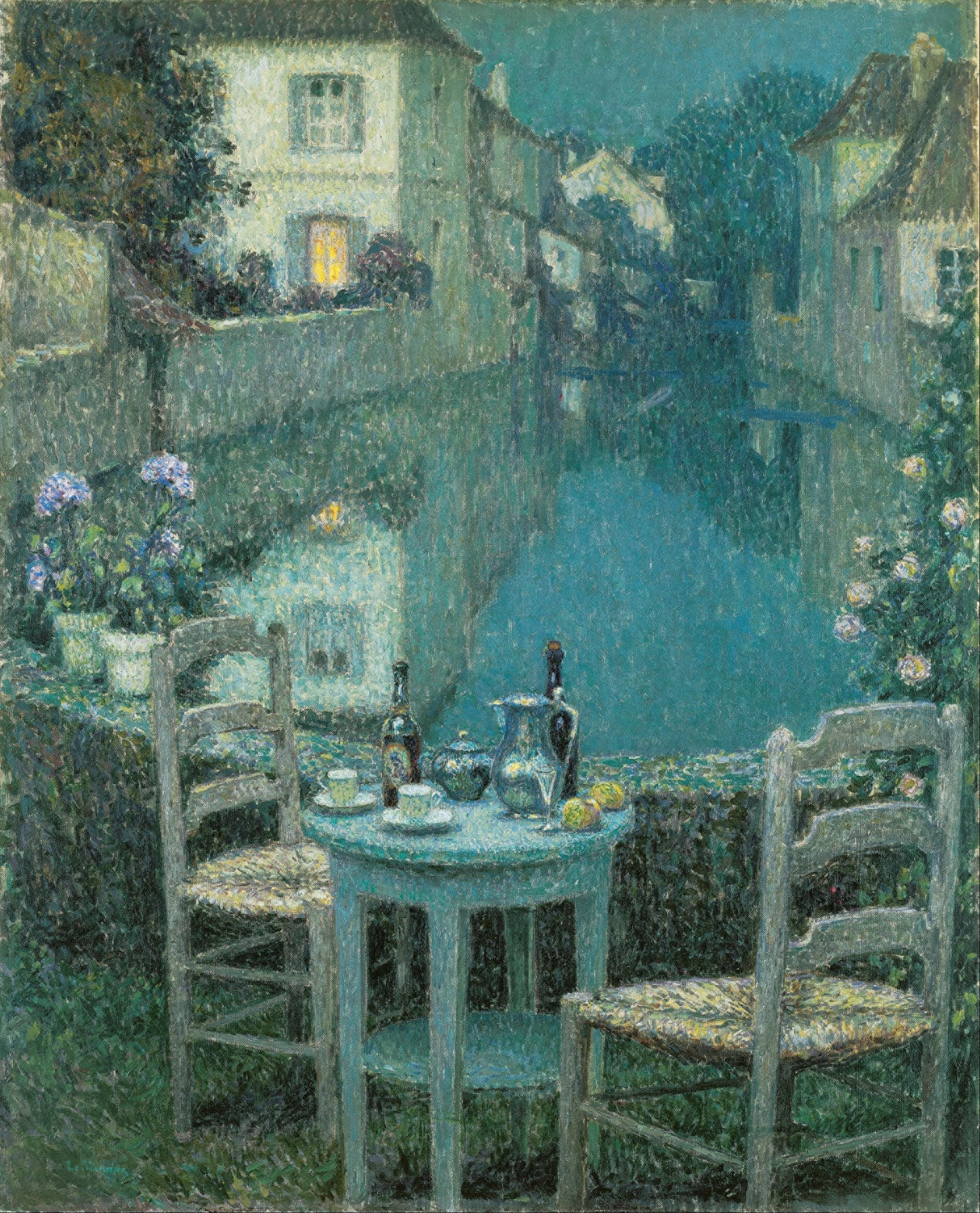 Petite table dans le crépuscule du soir - Henri Le Sidaner image 1 reproduction réalisée par Alpha Reproduction