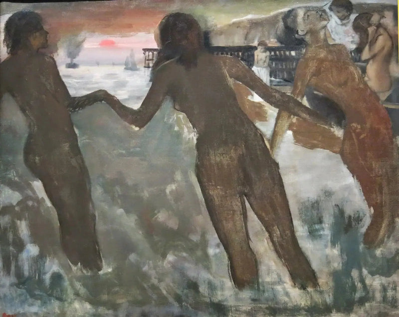 Petites paysannes se lavant à la mer vers le soir - Edgar Degas