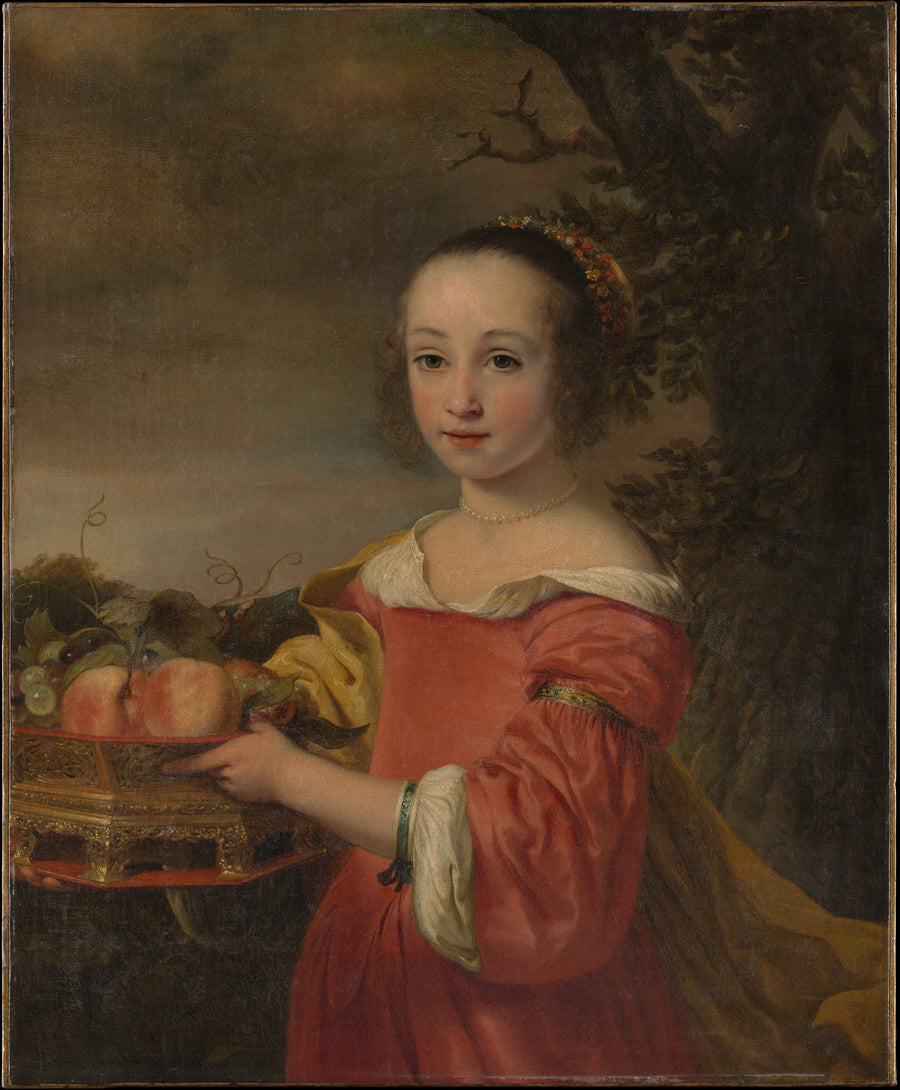 Petronella Elias (1648-1667) avec un panier de fruits - Ferdinand Bol