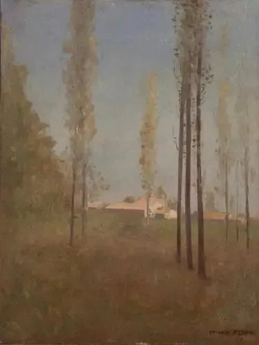 Peupliers à Peyrelebade - Odilon Redon image 1 tableau peint à l’huile sur toile