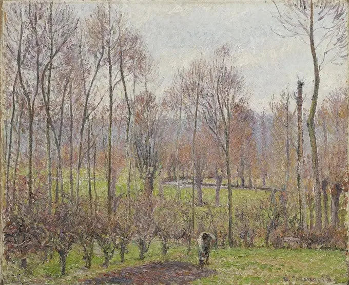 Peupliers, temps gris, Éragny - Camille Pissarro