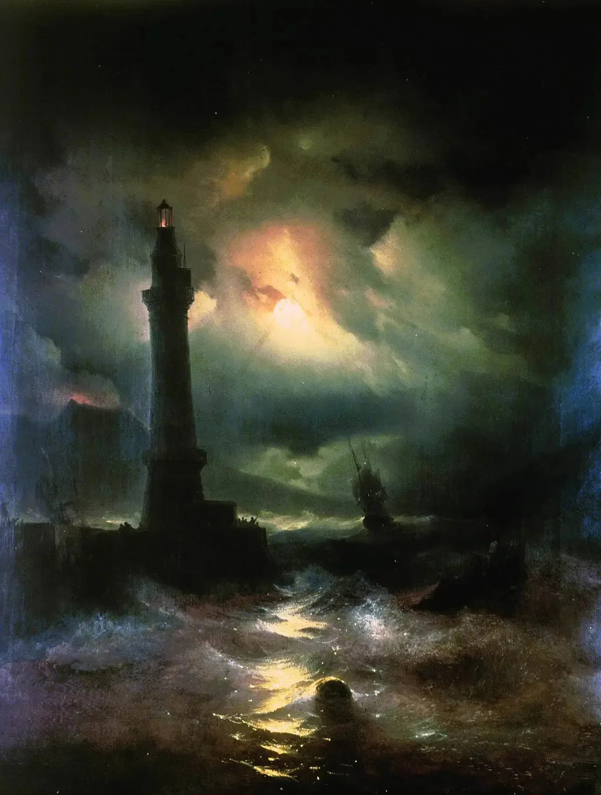 Phare napolitain. - Ivan Aïvazovski image 1 tableau peint à l’huile sur toile