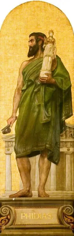 Phidias (vers 480 avant JC – vers 430 avant JC) (conception d'une mosaïque au Victoria and Albert Museum) - Edward Poynter image 1 reproduction artisanale de tableau