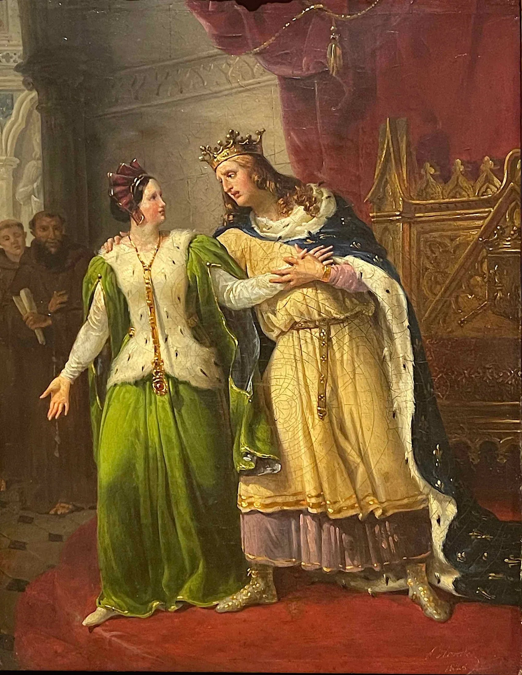 Philippe Auguste et Agnès de Méranie - Merry-Joseph Blondel image 1 copie peinte à la main à l’huile